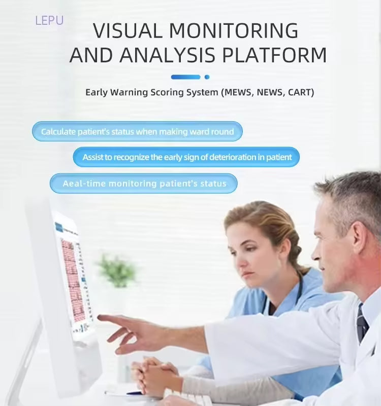 Lepu Medical AiView PH12 Portable All-in-one Patient Monitor Multiparameter Bedside Monitor with AI Analysis Diagnosis Touch Screen