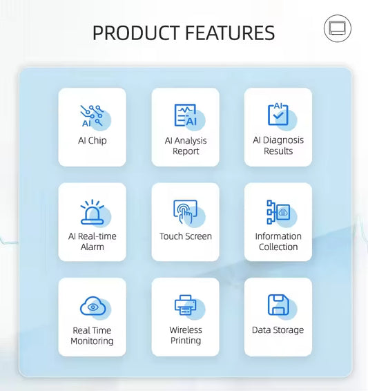 Lepu Medical AiView PH12 Portable All-in-one Patient Monitor Multiparameter Bedside Monitor with AI Analysis Diagnosis Touch Screen