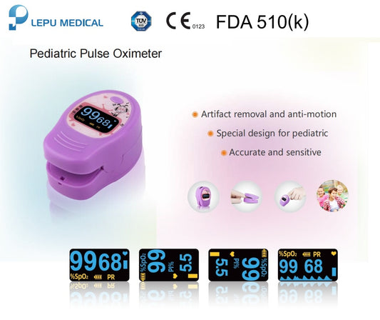 Lepu Medical Finger Pulse Oximeter for Kids with Four-Way Display OLED