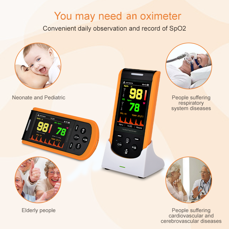 Lepu Portable Rechargeable Handheld Pulse Oximeter for Infant Kid Adult with Bluetooth App SP-20