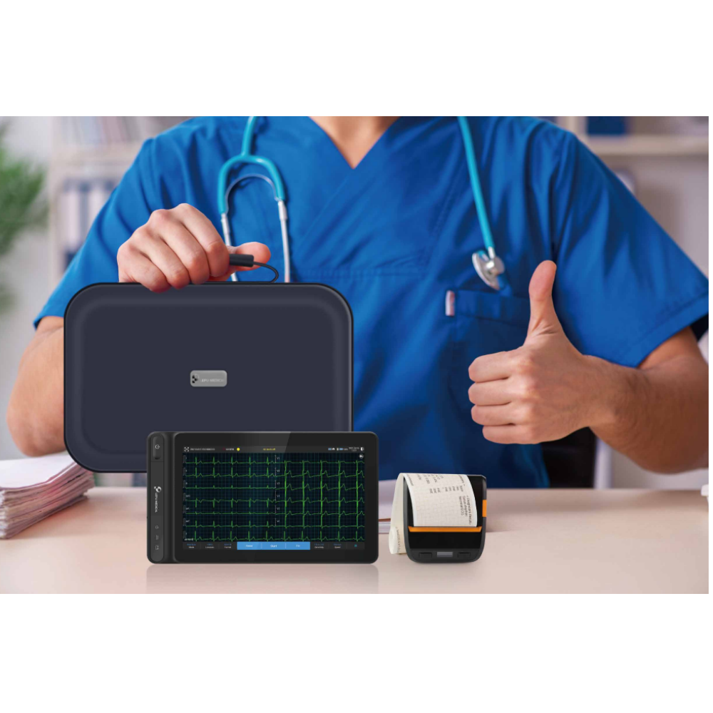 Lepu Medical LeECG OS12 Intelligent 12-lead EKG Machine Tablet with Ai Analysis Diagnosis Touch Screen WiFi Wireless Transmission